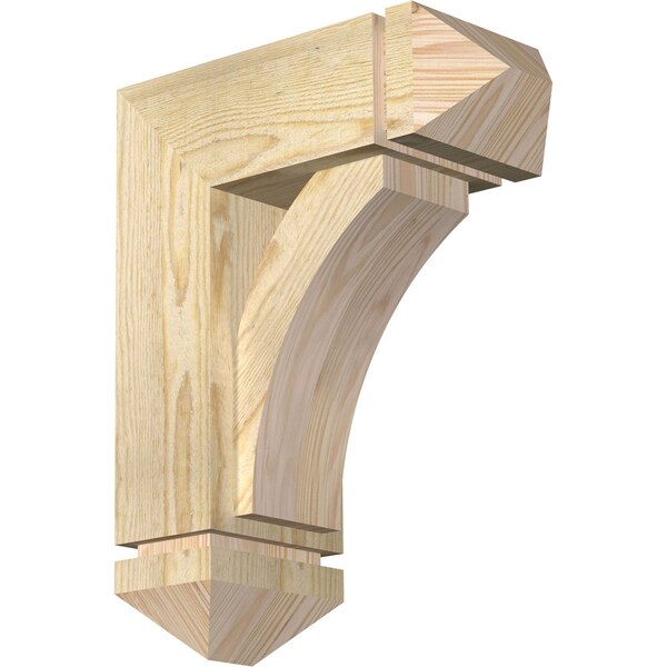 Ekena Millwork Thorton Arts and Crafts Rough Sawn Bracket w/ Offset Brace, Douglas Fir, 6"W x 14"D x 18"H BKT0604X14X18THR03RDF - main